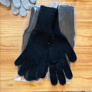 103.. Alpaca Black Knit Full Finger  Gloves
